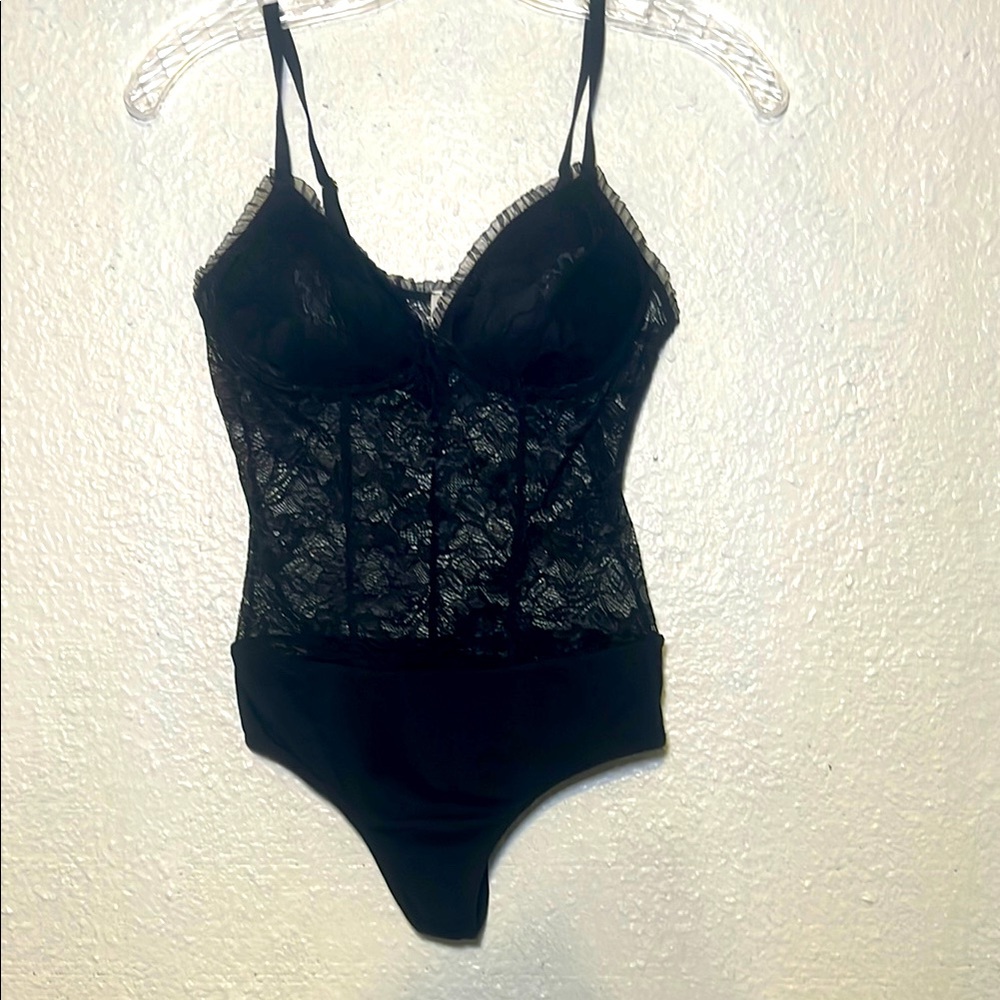 Dynamic Black Lace lingerie Bodysuit one size